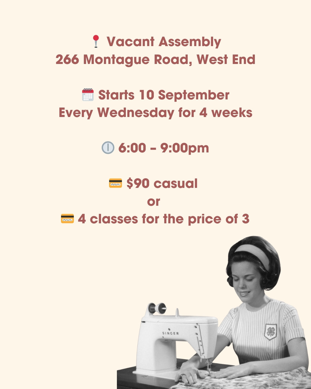 Make and Mend group sewing classes - Beginners to Intermediate