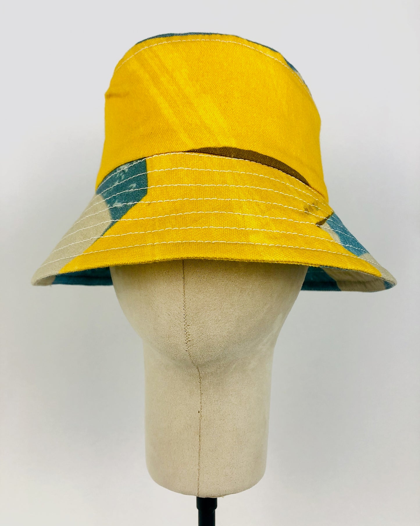 Large size of hand made bucket hat made from vintage materials