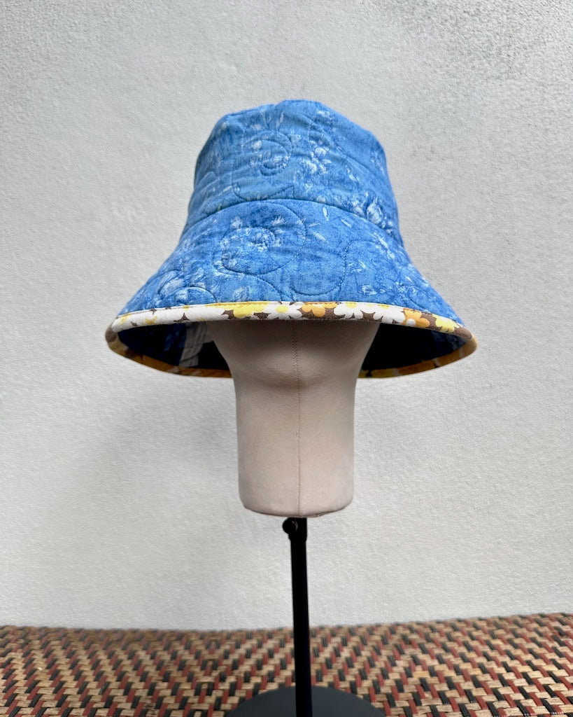 Blue Moon Quilted Patchwork Bucket Hat