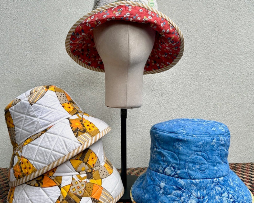 Blue Moon Quilted Patchwork Bucket Hat