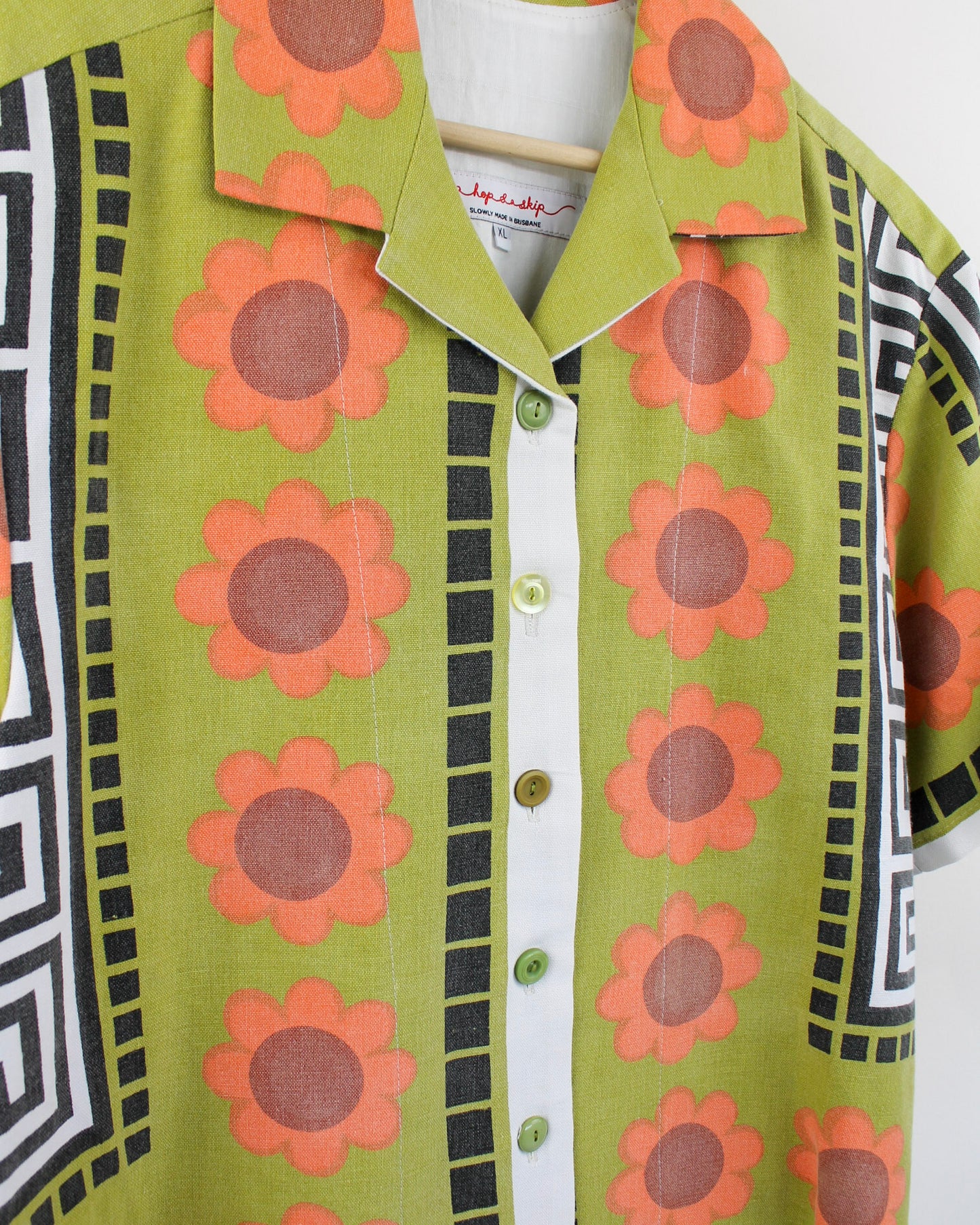 Gentle Folk Shirt - Orange Flower - XL