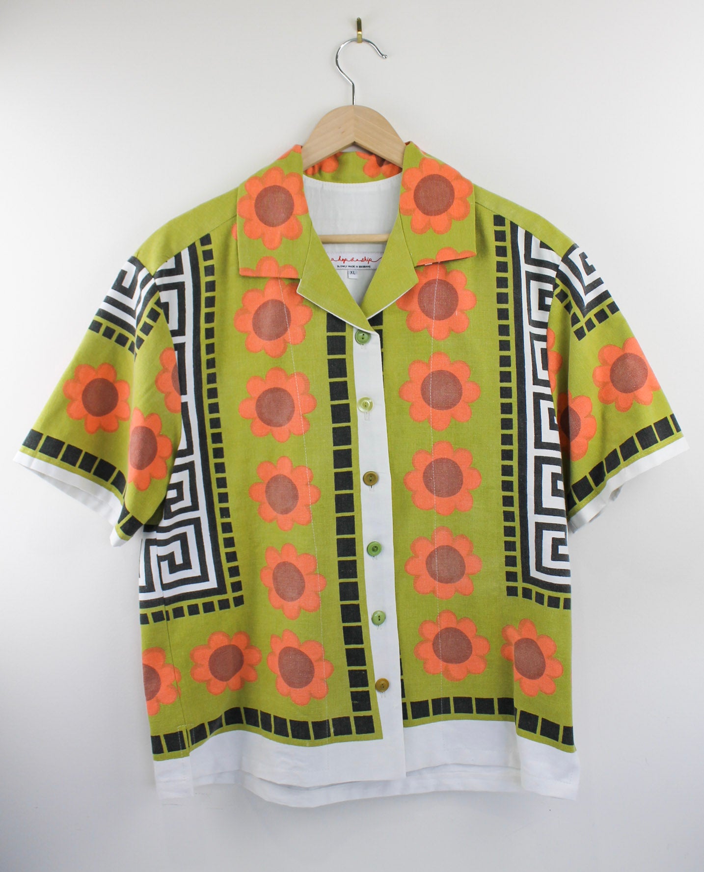 Gentle Folk Shirt - Orange Flower - XL