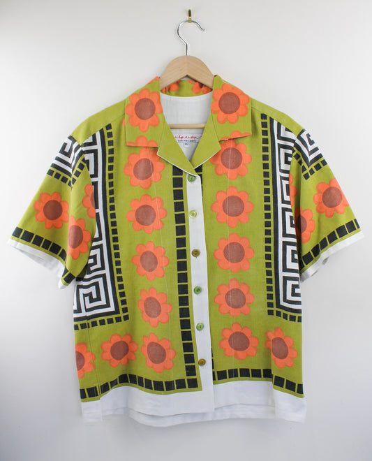 Gentle Folk Shirt - Orange Flower - XL