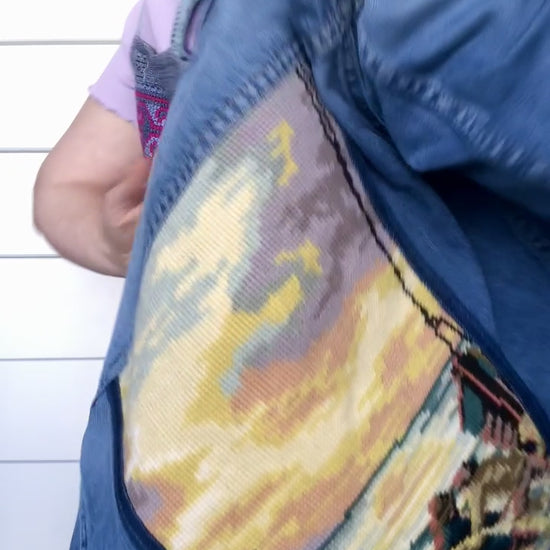 How to wear a vintage up cycled denim jacket