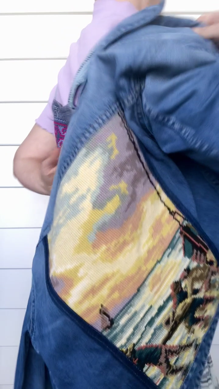 How to wear a vintage up cycled denim jacket